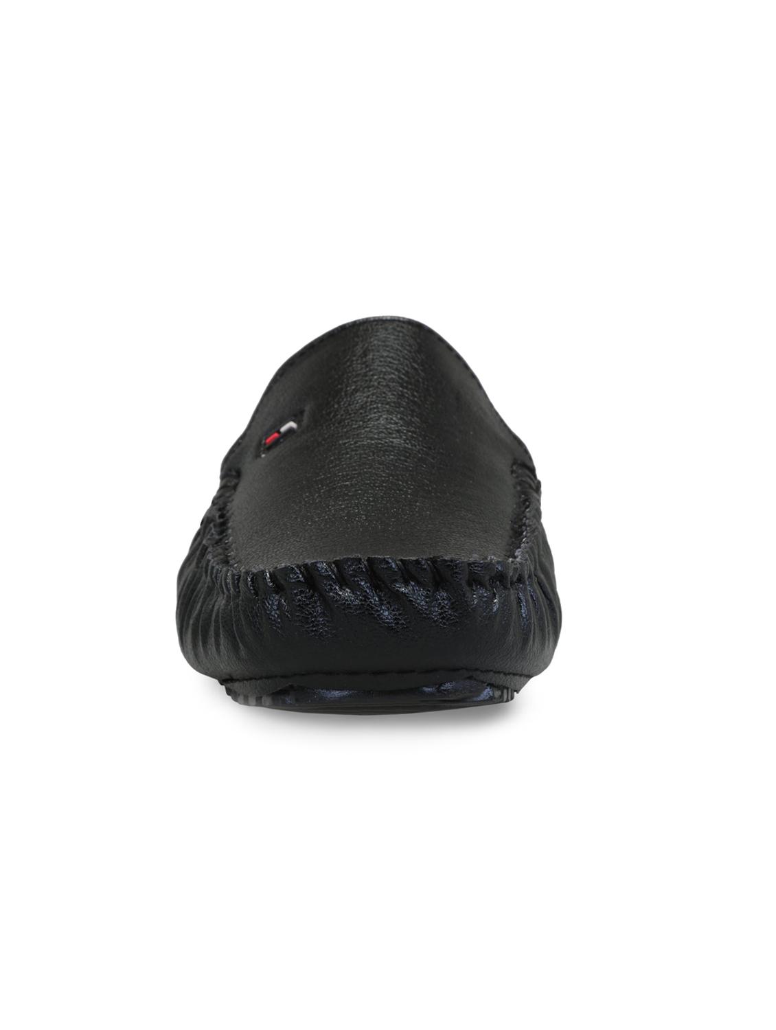 black leatherette slip on loafers - 16158003 - Zoom Image - 3
