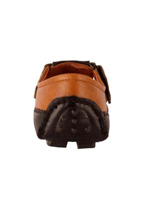 tan leatherette slipon sandals - 16158030 - Standard Image - 3