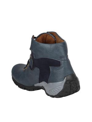 blue leatherette low ankle boots - 16158089 - Standard Image - 3