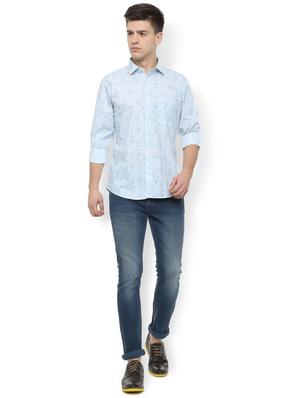 blue floral printed casual shirt - 16158126 - Standard Image - 3