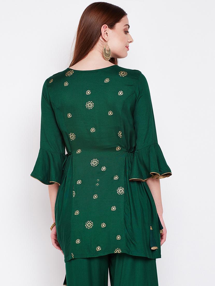 Block print a-line kurti - 16158344 - Zoom Image - 3