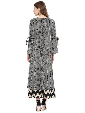 Printed kurta palazzo set - 16159096 - Standard Image - 3