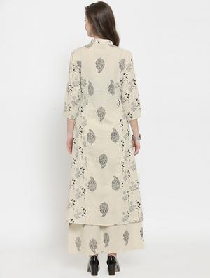 buttoned kurta with palazzo set - 16165427 - Standard Image - 3