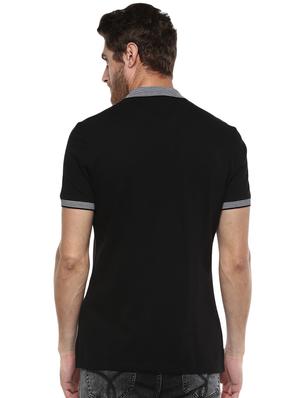black solid polo tshirt - 16165721 - Standard Image - 3