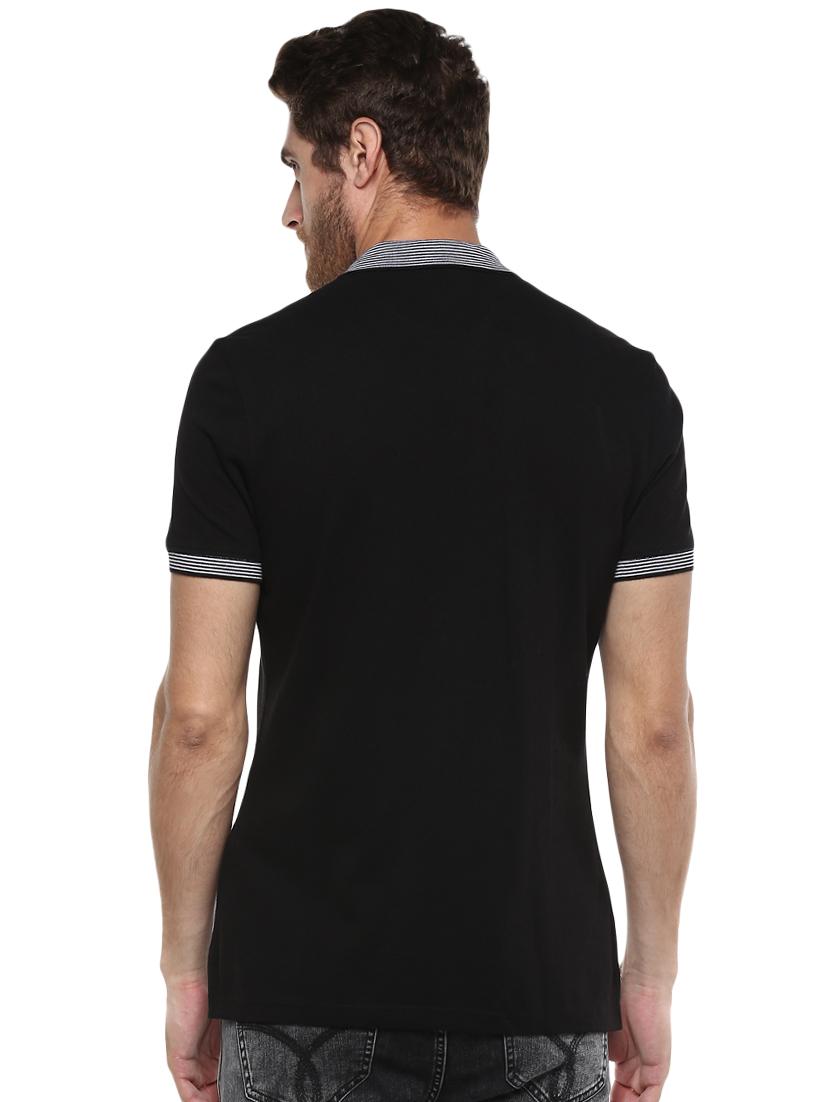 black solid polo tshirt - 16165721 - Zoom Image - 3