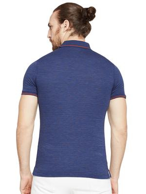 navy blue cotton polo t-shirt - 16165725 - Standard Image - 3