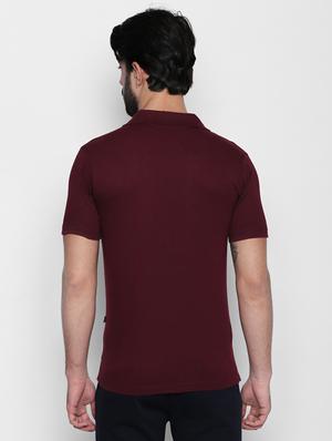maroon solid tshirt - 16166219 - Standard Image - 3