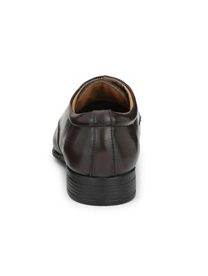 brown leatherette lace-up derbys - 16166745 - Standard Image - 3