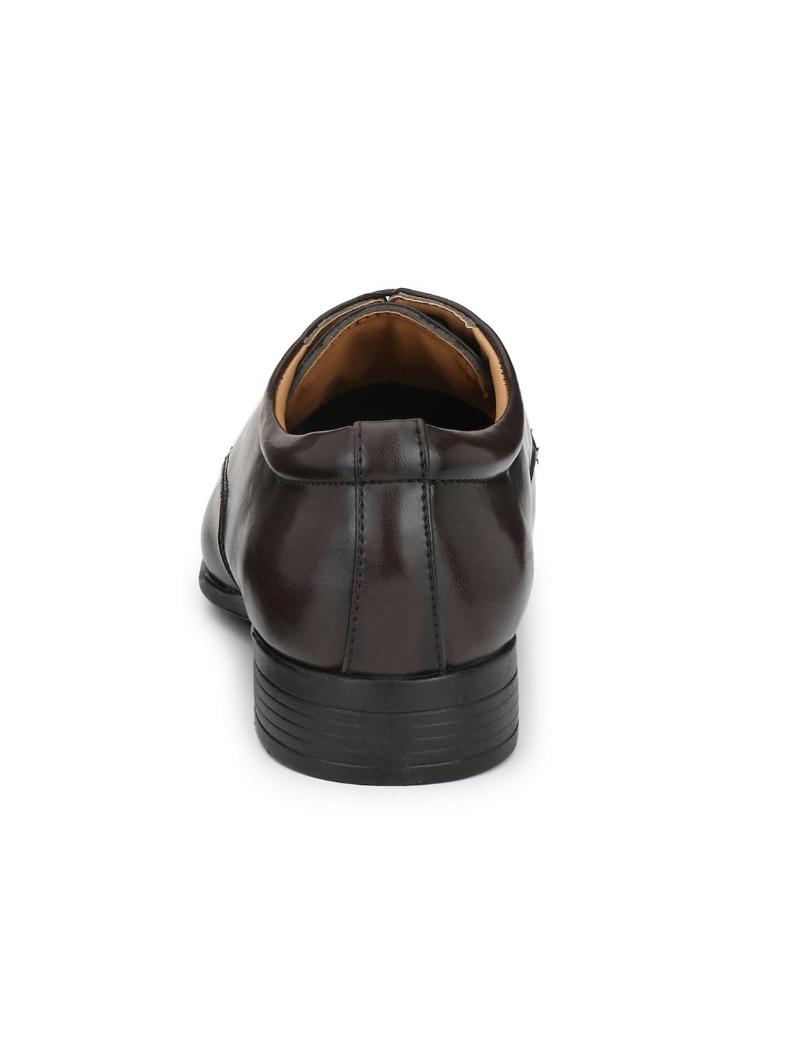 brown leatherette lace-up derbys - 16166745 - Zoom Image - 3