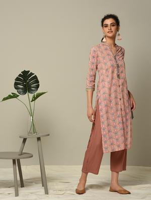kalamkari printed straight kurta - 16167213 - Standard Image - 3
