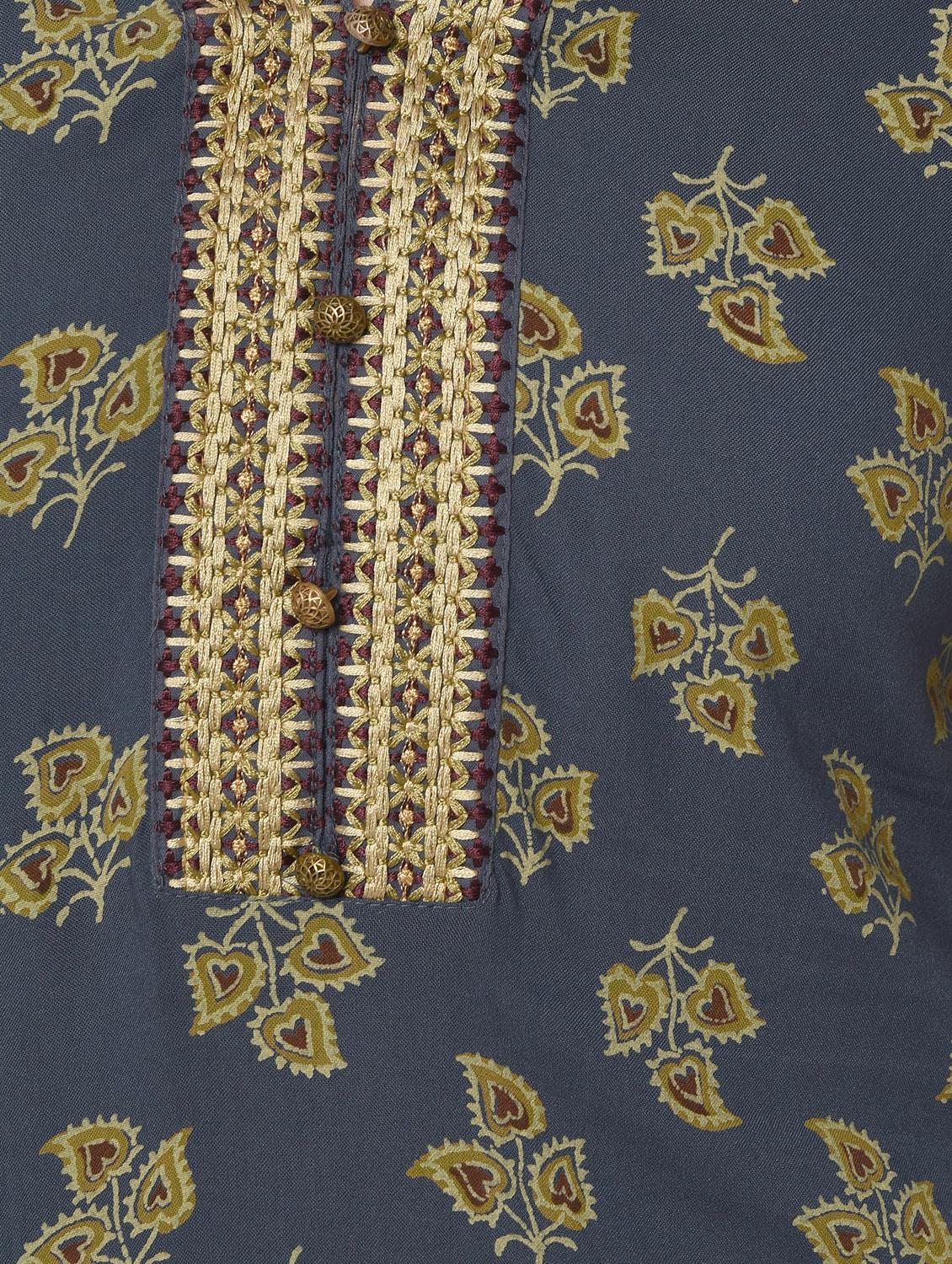 block printed straight kurta - 16167229 - Zoom Image - 6