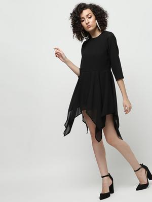 round neck asymmetric dress - 16168504 - Standard Image - 3
