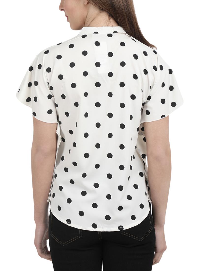 curved hem polka dots top - 16168862 - Zoom Image - 3