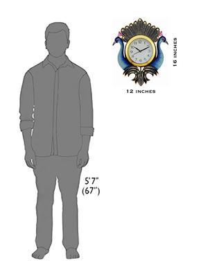 hand decorated peacock wall clock - 16169213 - Standard Image - 3