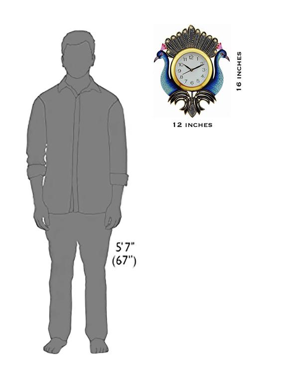 hand decorated peacock wall clock - 16169213 - Zoom Image - 3