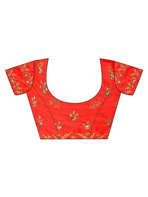 Bordered solid plain saree with blouse - 16169328 - Standard Image - 3