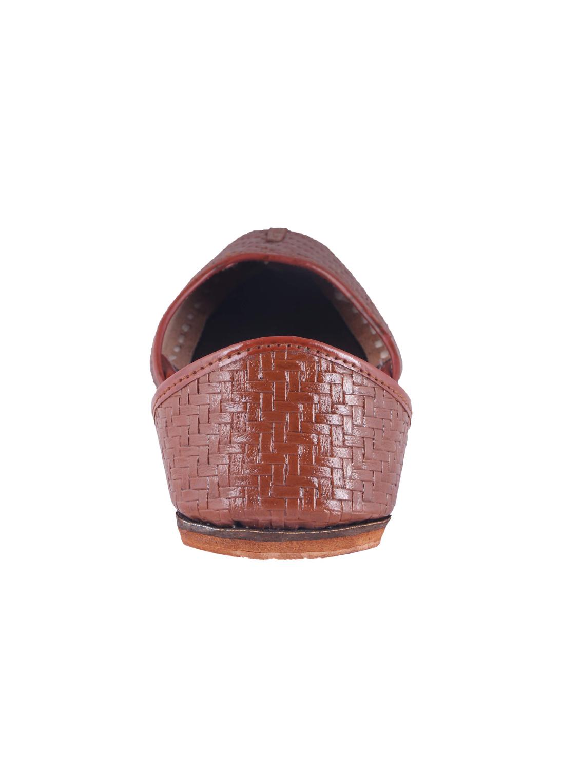 tan leather slip on jutis - 16169422 - Zoom Image - 3