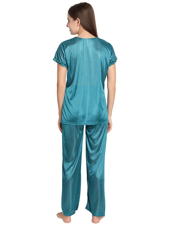 lace detail top and pajama set - 16170025 - Zoom Image - 3