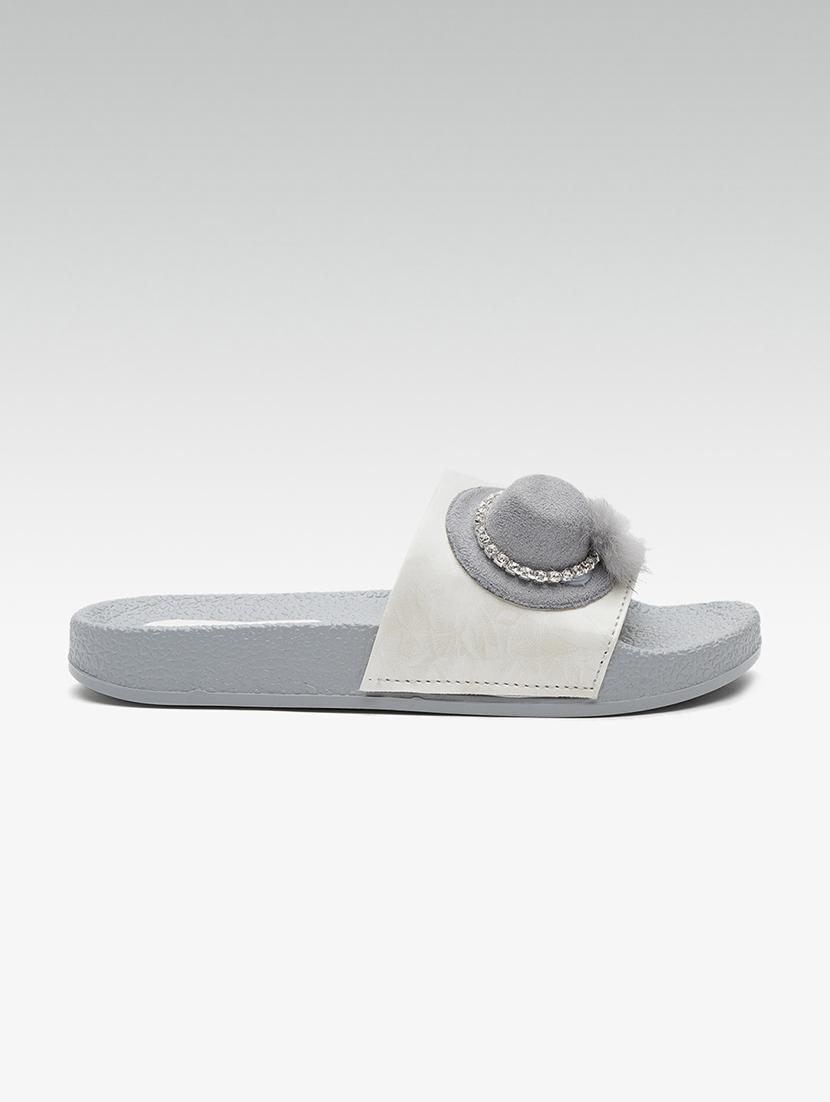 grey slip on flip flops - 16170232 - Zoom Image - 3