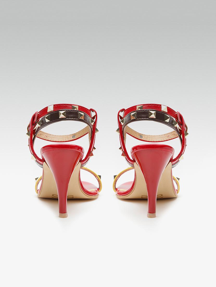 maroon ankle strap sandals - 16170242 - Zoom Image - 3