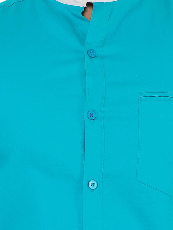 turquoise solid casual shirt - 16170845 - Zoom Image - 3