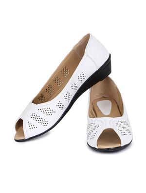 white slip on sandals - 16170881 - Standard Image - 3
