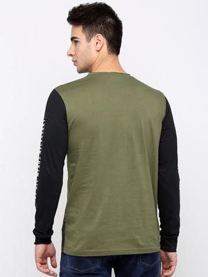 olive green front print t-shirt - 16171066 - Standard Image - 3