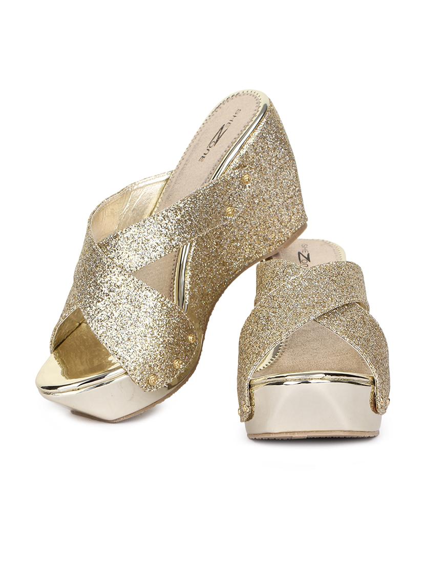 gold platforms wedges - 16171077 - Zoom Image - 3