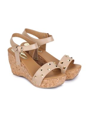 beige back strap wedges - 16171079 - Standard Image - 3