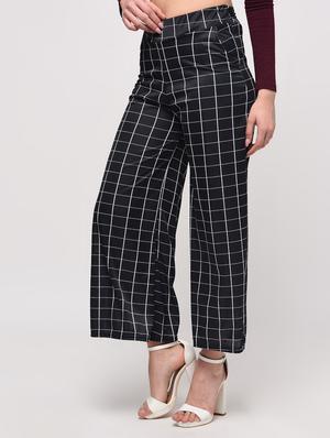 high rise checkered palazzo - 16173082 - Standard Image - 3
