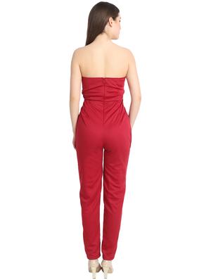 off shoulder tie knot jumpsuit - 16173911 - Standard Image - 3