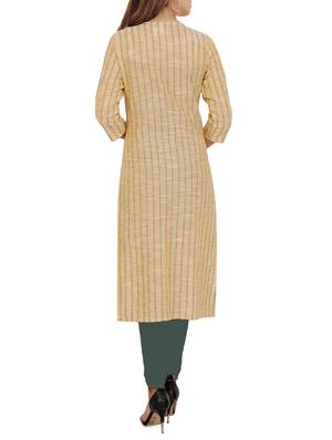 striped straight kurta - 16174124 - Standard Image - 3