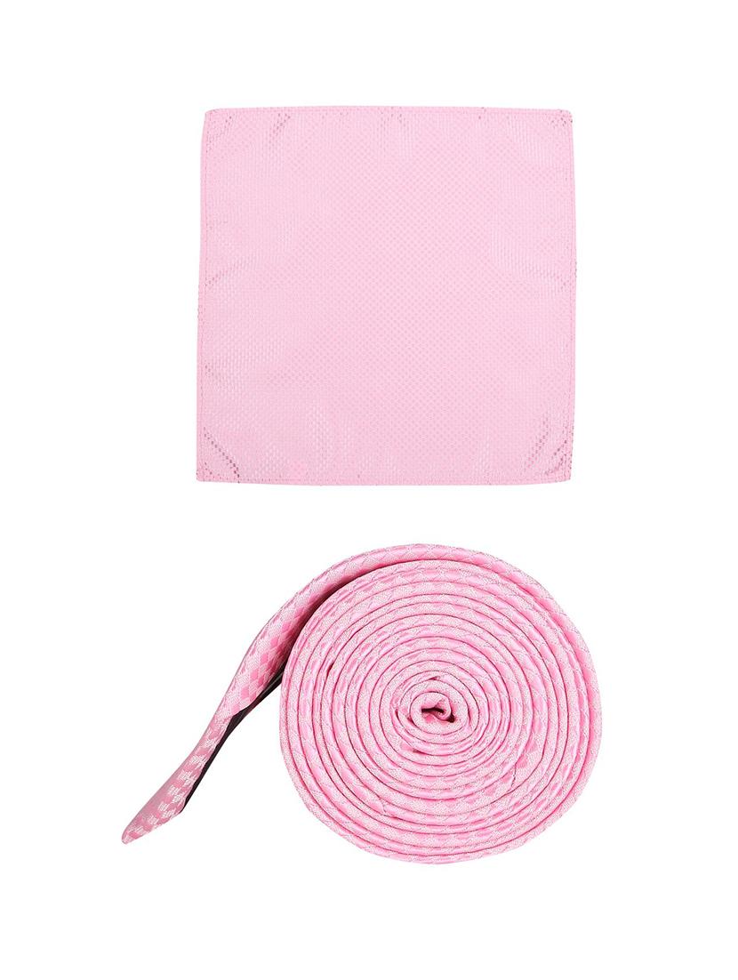 pink microfiber tie and pocket square - 16174351 - Zoom Image - 3