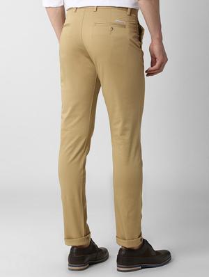 beige solid chinos - 16174366 - Standard Image - 3