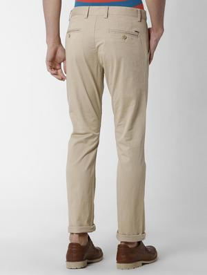 beige solid chinos - 16174436 - Standard Image - 3