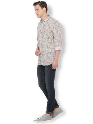 beige printed casual shirt - 16174649 - Standard Image - 3