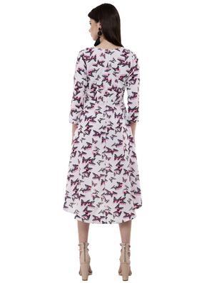 v neck printed asymmetric dress - 16175149 - Standard Image - 3