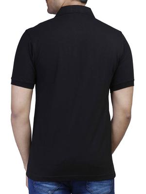 black solid polo t-shirt - 16175780 - Standard Image - 3