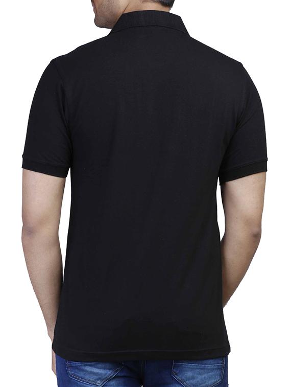 black solid polo t-shirt - 16175780 - Zoom Image - 3