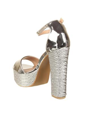 silver platforms sandals - 16179091 - Standard Image - 3