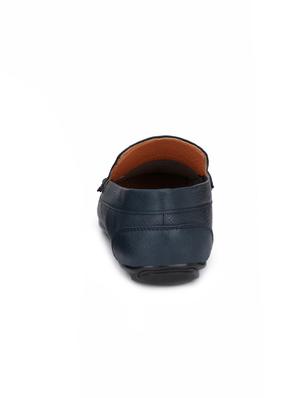 blue leatherette slip on loafers - 16183754 - Standard Image - 3