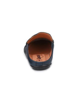 blue leatherette slip on loafers - 16183781 - Standard Image - 3