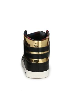 black leatherette lace up sneakers - 16185340 - Standard Image - 3