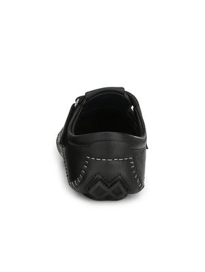 black leatherette back strap sandals - 16185358 - Standard Image - 3