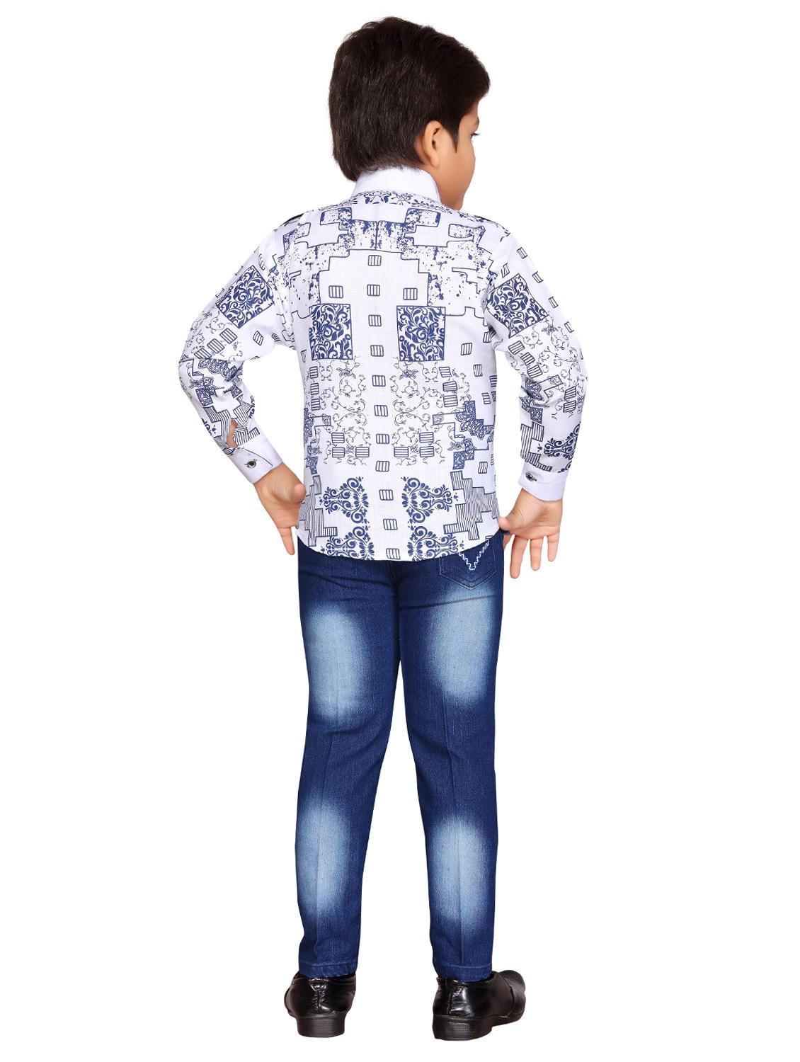 white cotton blend full length set - 16185394 - Zoom Image - 3