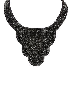 black crystal statement necklace - 16185787 - Standard Image - 3