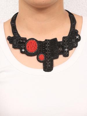 black crystal statement necklace - 16185792 - Standard Image - 3