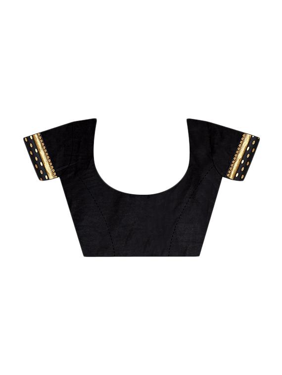 solid with bordered saree with blouse - 16186632 - Zoom Image - 3