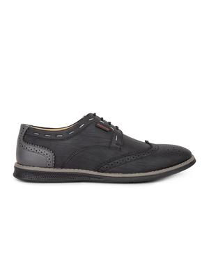 black leatherette lace up shoes - 16187051 - Standard Image - 3