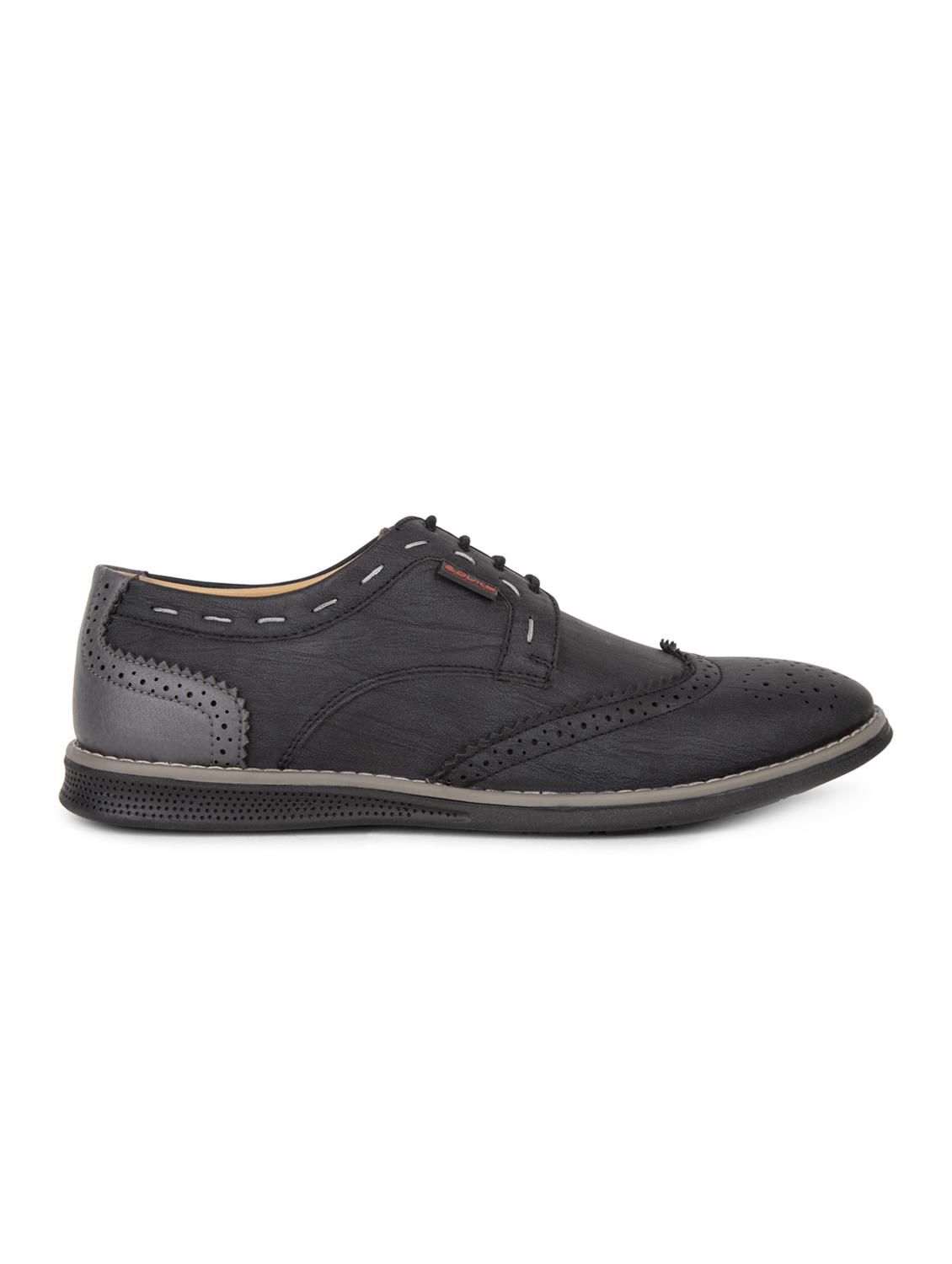 black leatherette lace up shoes - 16187051 - Zoom Image - 3